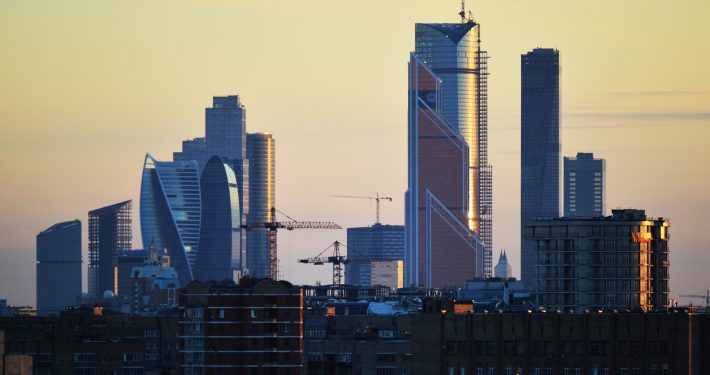 Moscow business district under construction