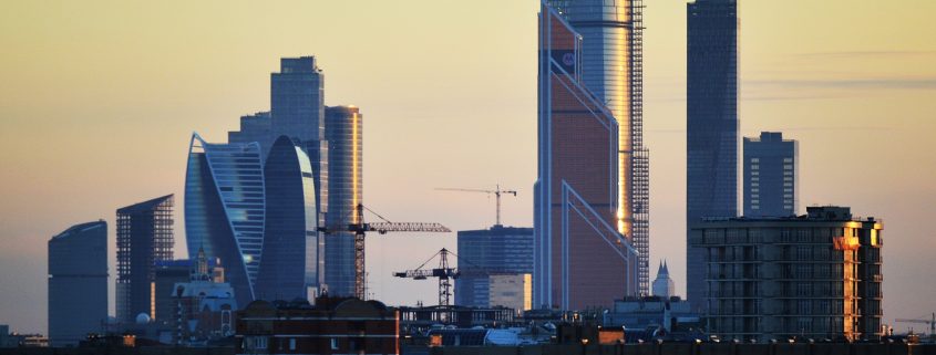 Moscow business district under construction