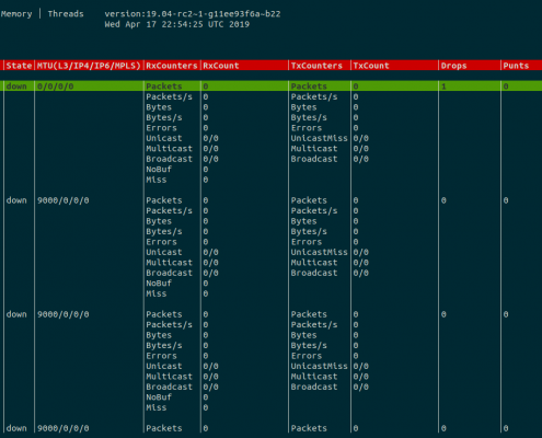 A screenshot of the statistics shown for GoVPP Stats-Viewer